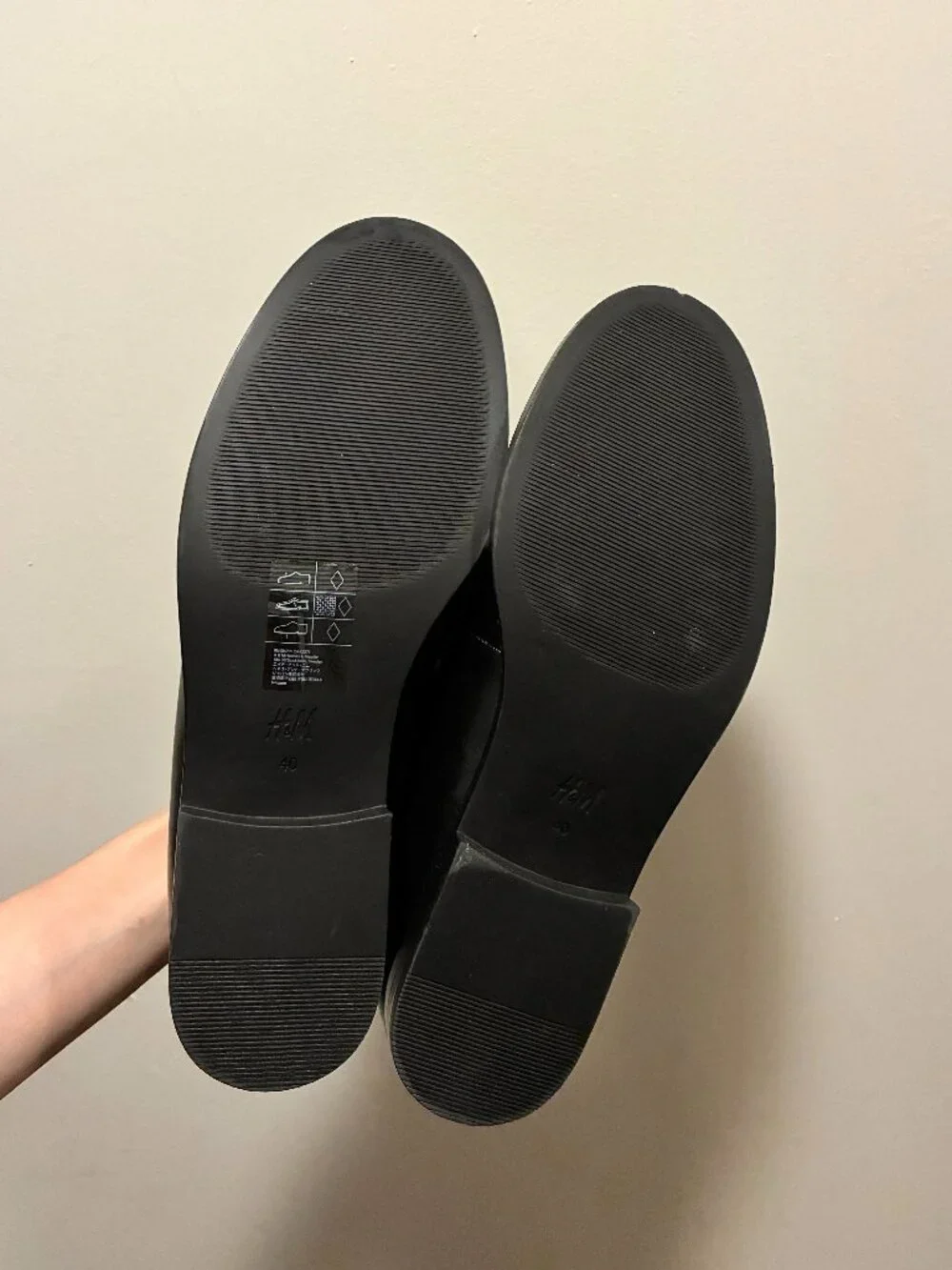 Black faux leather penny loafers - Womens Size US 9